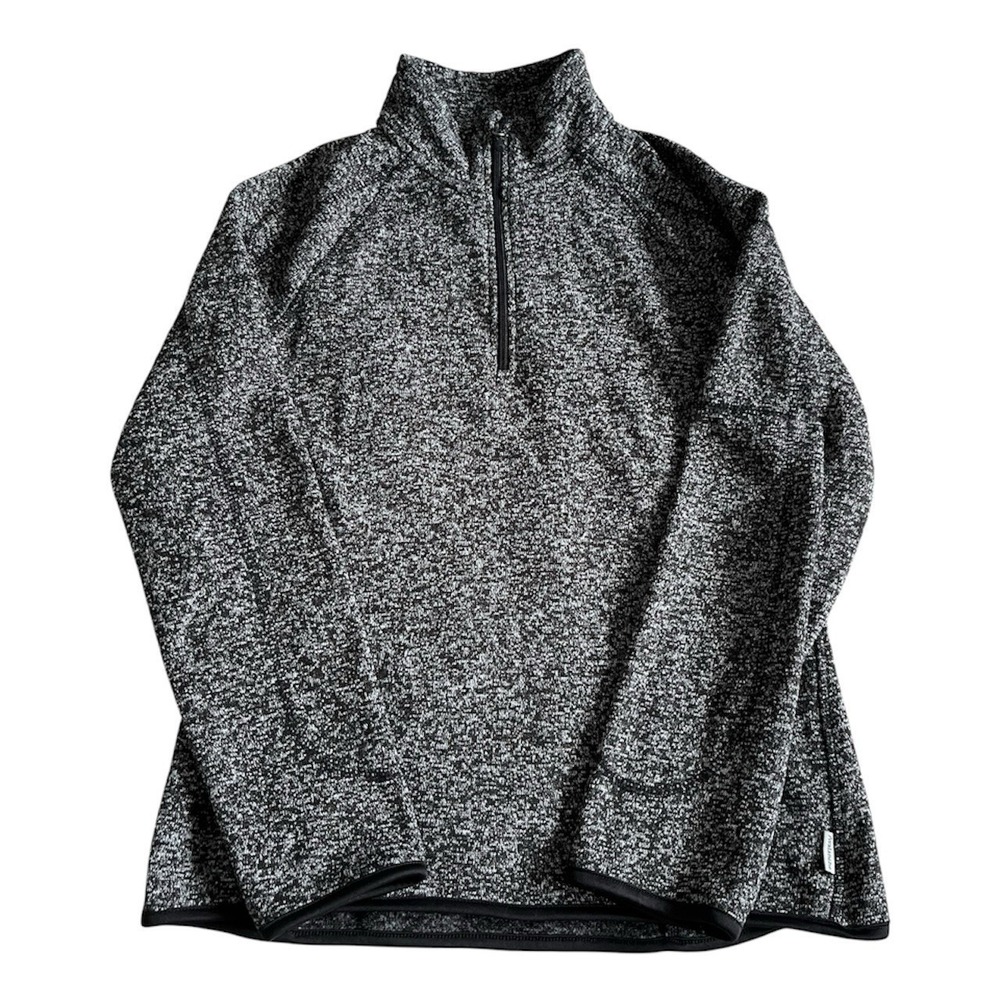 Avalanche Sweater Mens Size Medium Gray Speckled Fleece 1/4 Zip Pullover